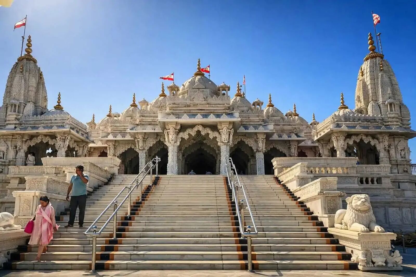 Swaminarayan Temple, Bhuj, viewed from the marble steps
